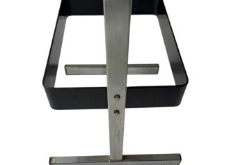 Four Mid-Century Modern Bar Stools with Black Leather Seats, 1970s